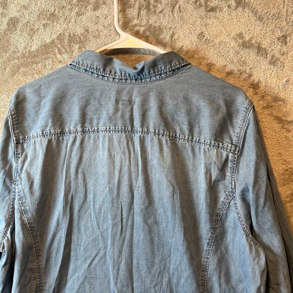 J. Jill Denim Women's Button Down Denim Top Blue Long Sleeve Size XL - Picture 2 of 7